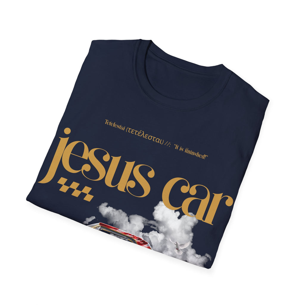 Dove Cloud Adult T-shirt - Jesus Car Unisex Softstyle T-Shirt | John 3:16, Christian Clothing, Gift for Car Lovers, Faith-Based Apparel, Jesus