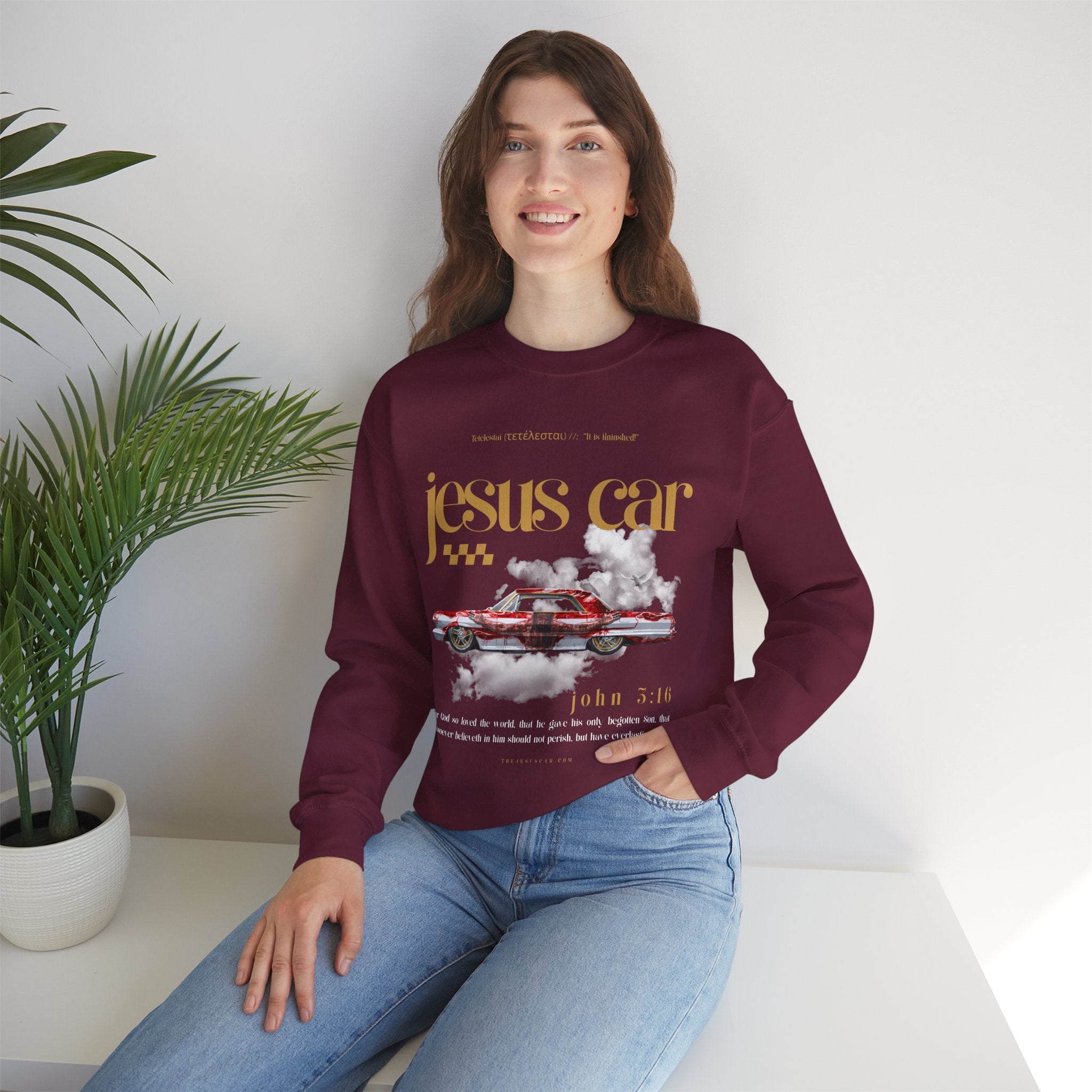 Dove Cloud Crewneck Sweatshirt, Jesus Car, John 3:16, Christian Clothing, Christian Gift, Casual Wear, Faith-Based Apparel