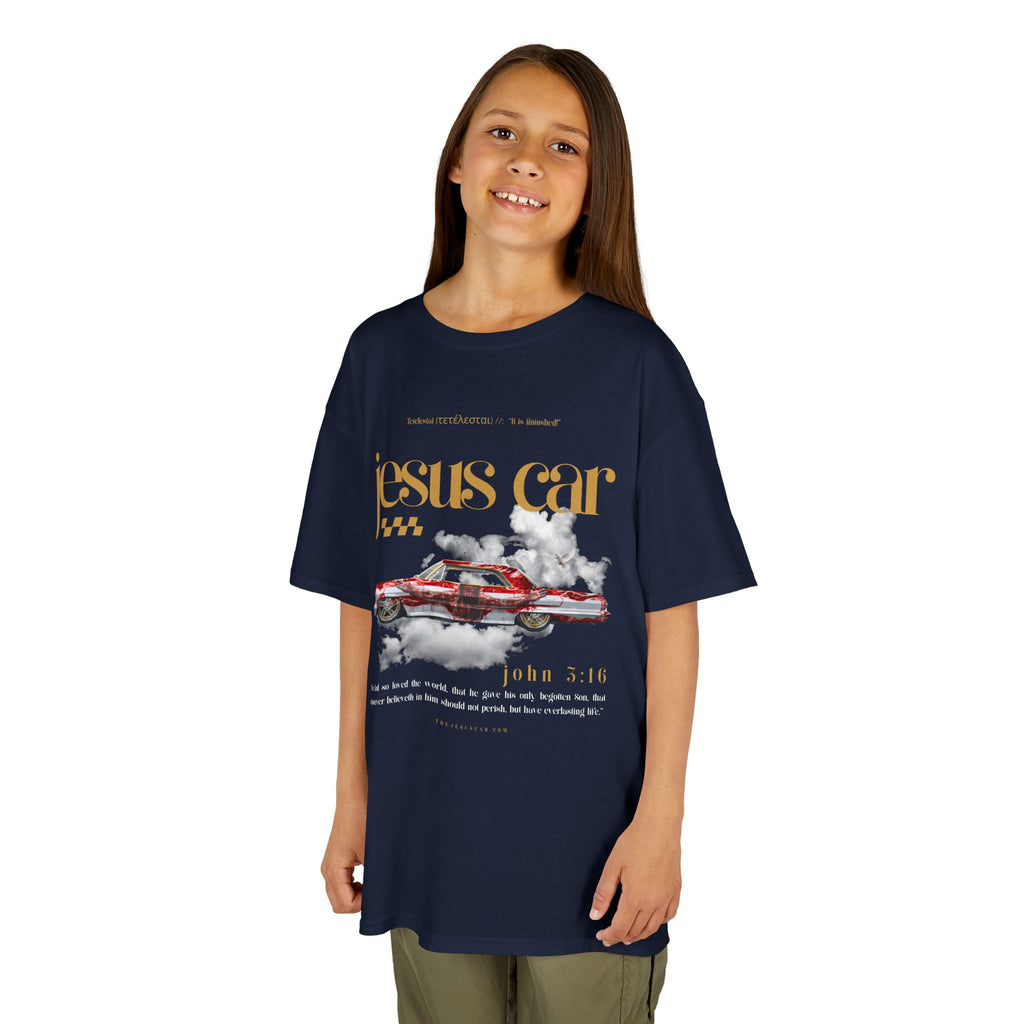 Dove Cloud - Kids Jesus Car Tee - Fun Religious T-Shirt for Children, John 3:16, Kids Christian Clothing, Christian Gift, Sunday School