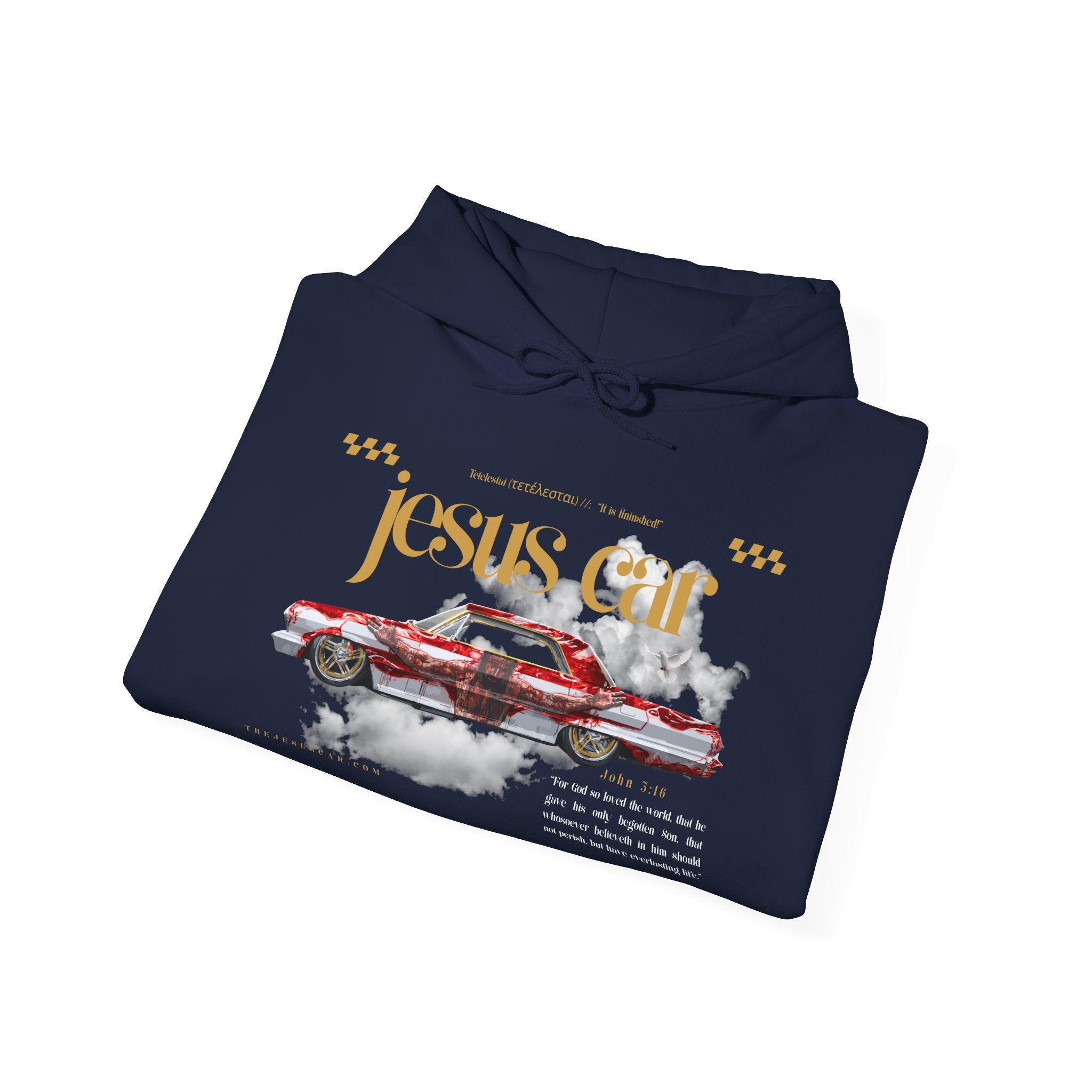 Dove Cloud Hoodie with Jesus Car, John 3:16, Religious Sweatshirt, Christian Clothing, Christian Gift, Cozy Unisex Hoodie