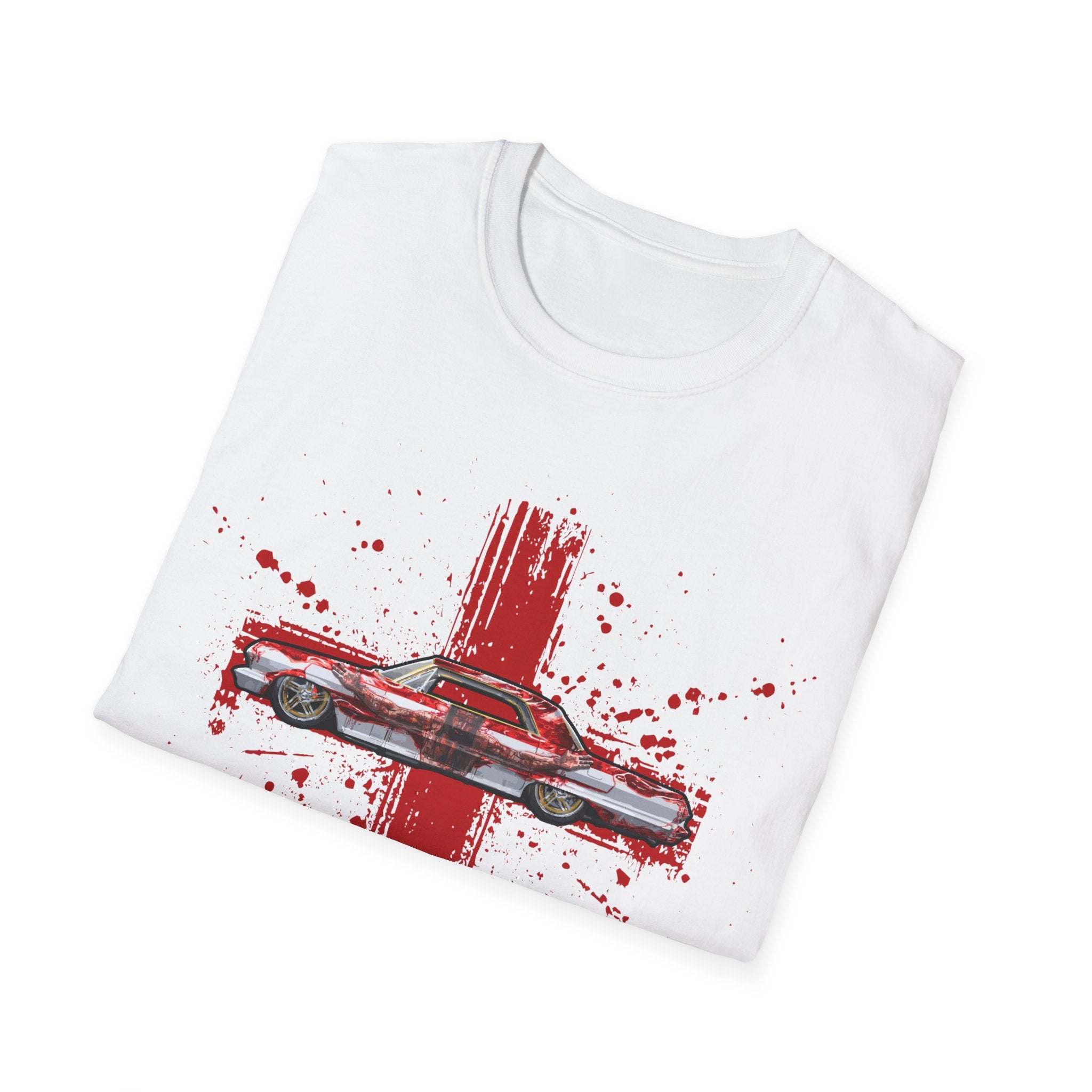 Red Cross Adult T-Shirt | Jesus Car, John 3:16, Christian Clothing, Gift for Car Lovers, Faith-Based Apparel, Jesus