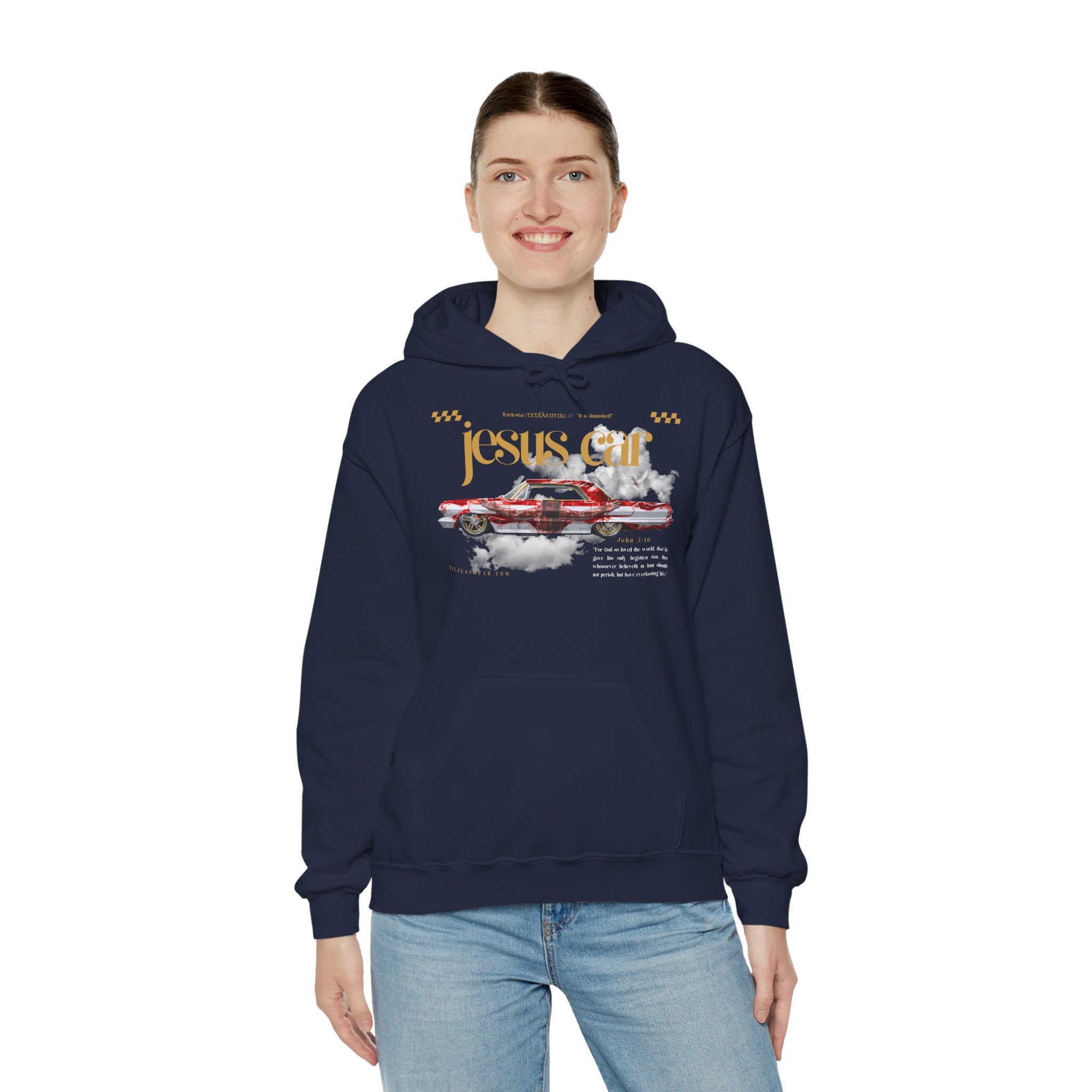 Dove Cloud Hoodie with Jesus Car, John 3:16, Religious Sweatshirt, Christian Clothing, Christian Gift, Cozy Unisex Hoodie
