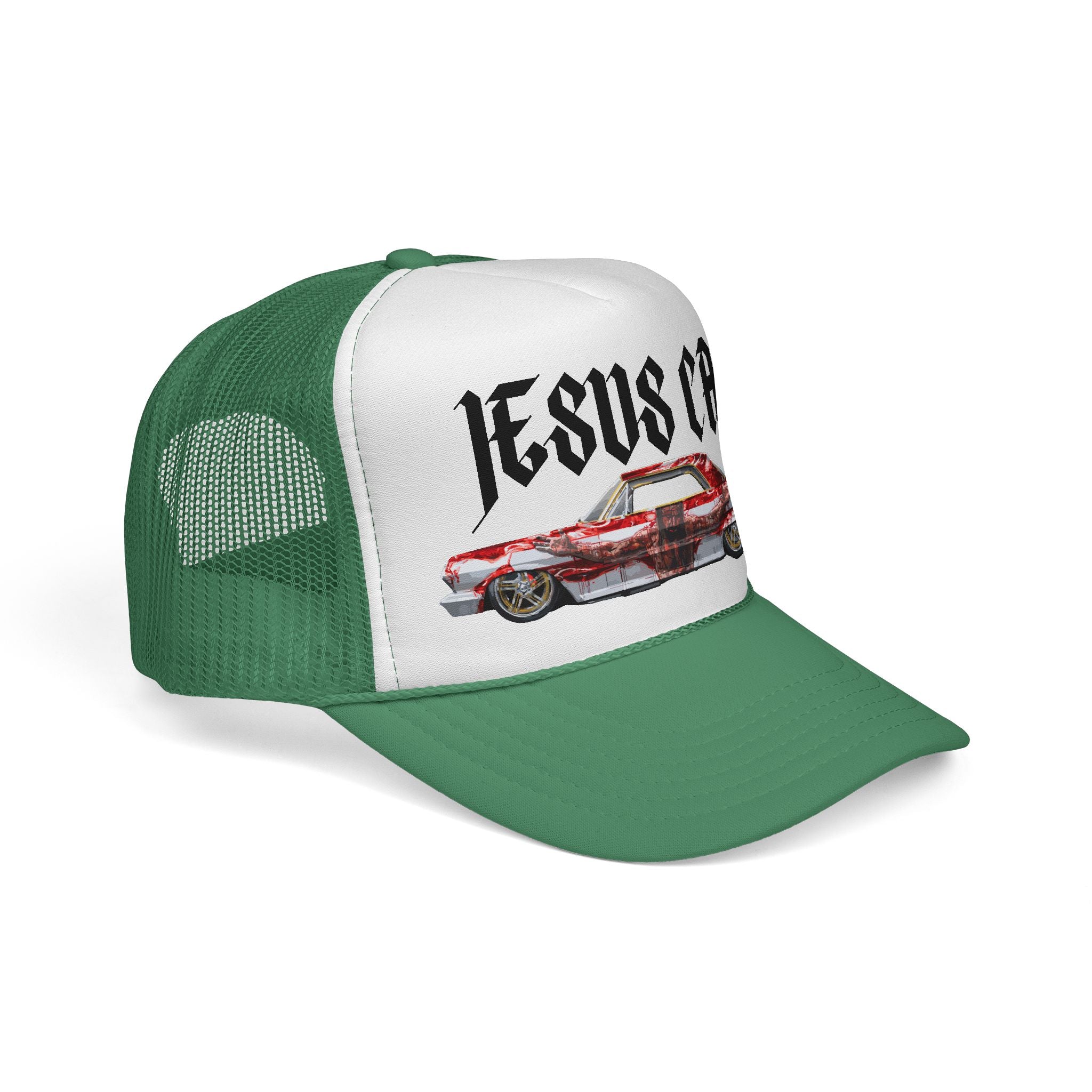 Jesus Car Trucker Cap, Faith Hat, Religious Gift, Vintage Style Headwear, Christian Apparel, Unique Trucking Merchandise