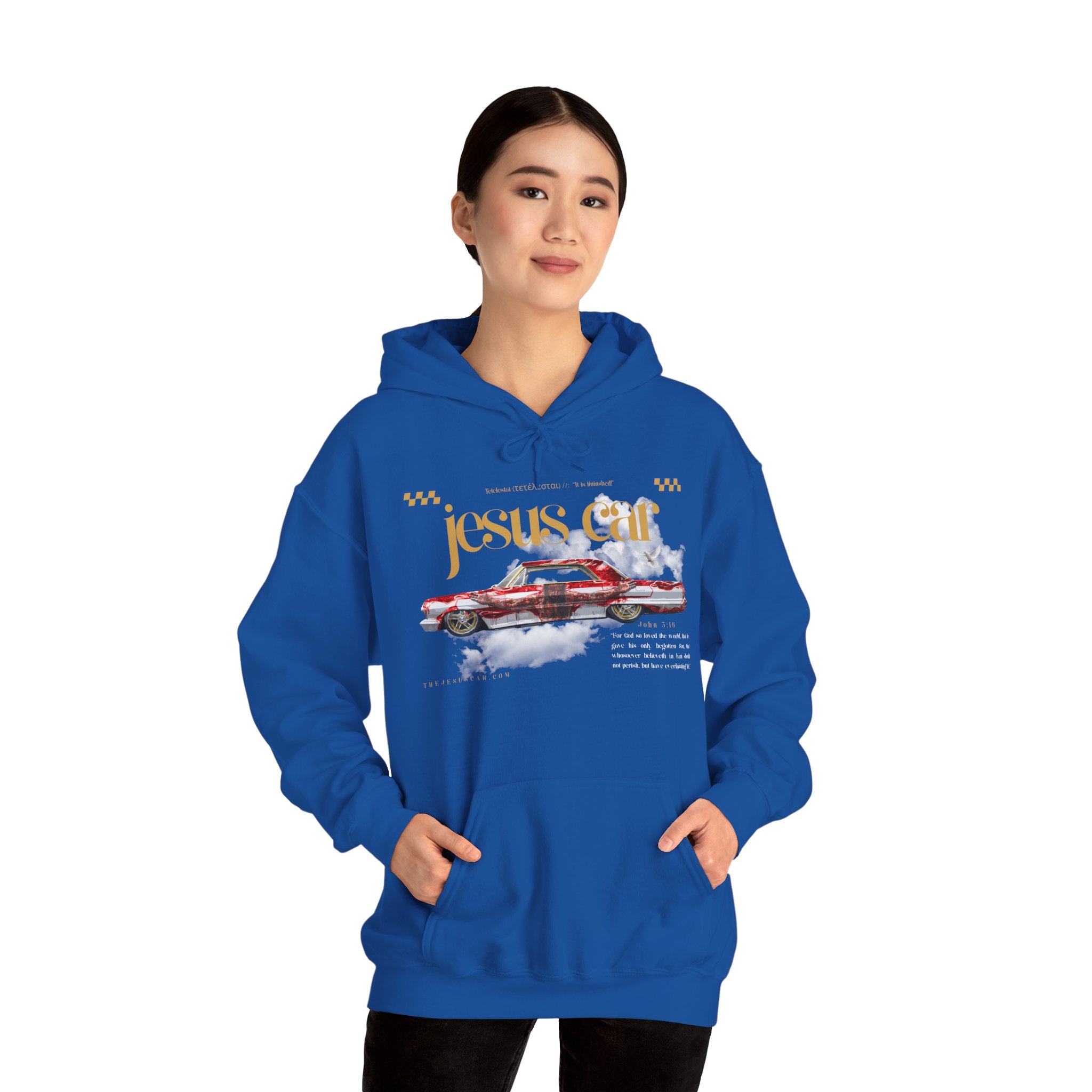 Dove Cloud Hoodie with Jesus Car, John 3:16, Religious Sweatshirt, Christian Clothing, Christian Gift, Cozy Unisex Hoodie