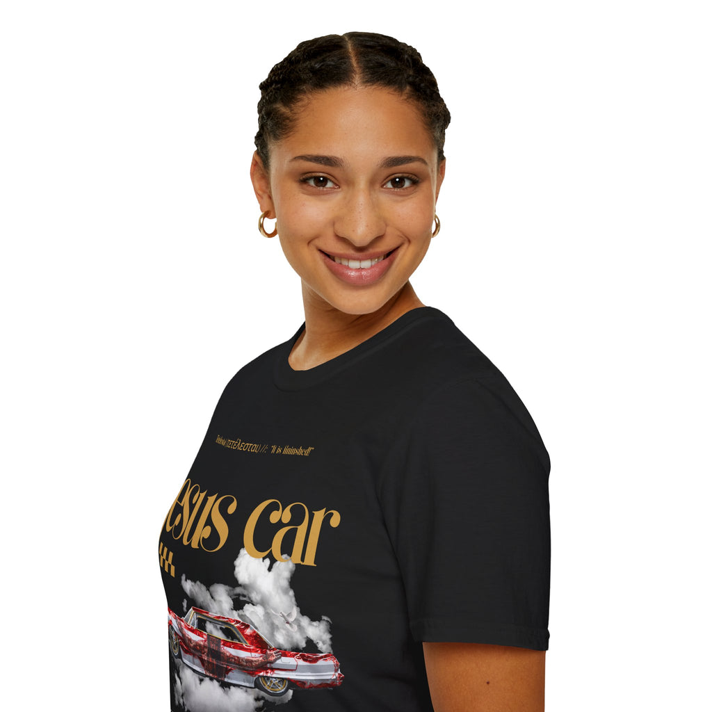 Dove Cloud Adult T-shirt - Jesus Car Unisex Softstyle T-Shirt | John 3:16, Christian Clothing, Gift for Car Lovers, Faith-Based Apparel, Jesus