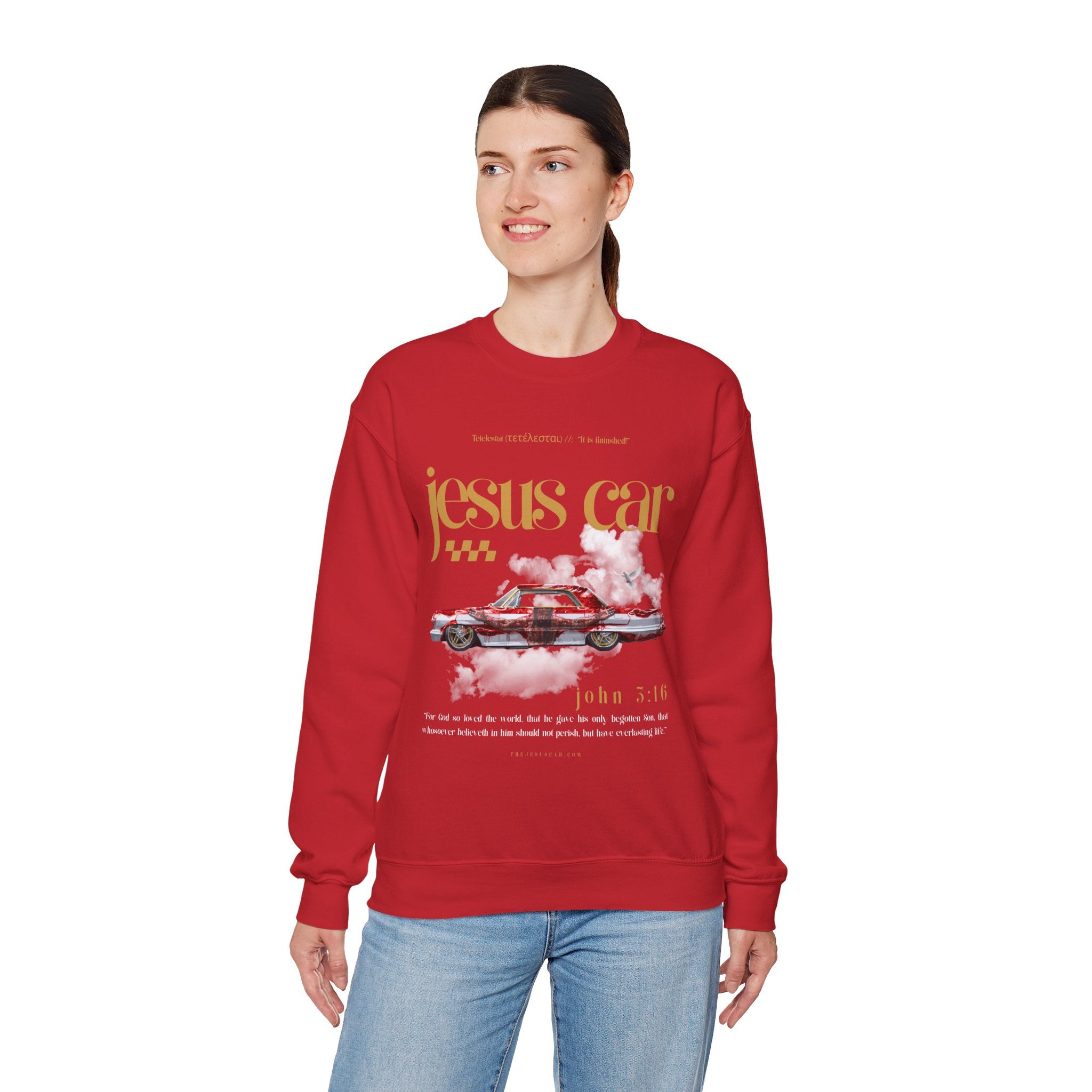 Dove Cloud Christmas Sweatshirt, Jesus Car, Unisex Crewneck, John 3:16, Christian Clothing, Christian Gift, Casual Wear, Faith-Based Apparel