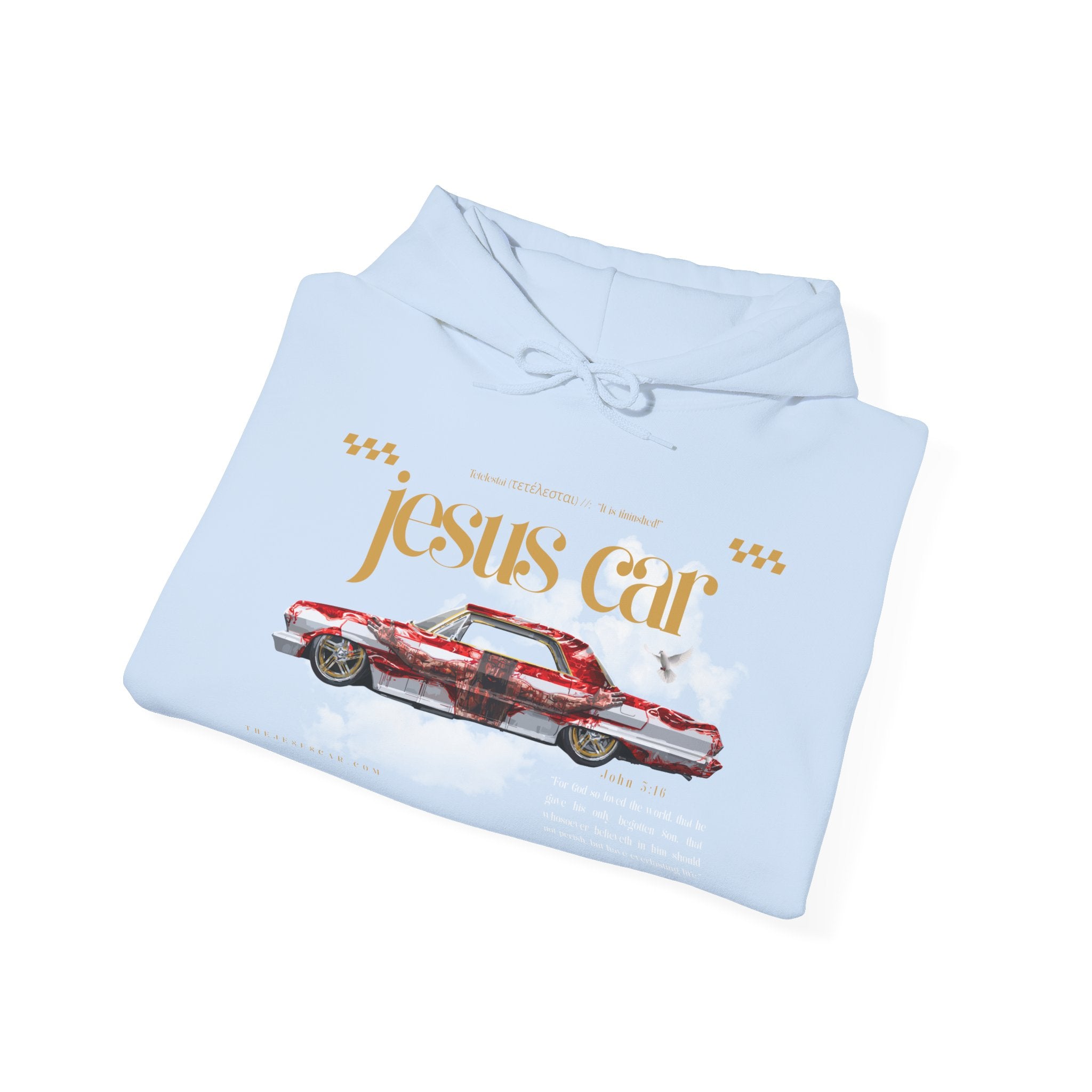 Dove Cloud Hoodie with Jesus Car, John 3:16, Religious Sweatshirt, Christian Clothing, Christian Gift, Cozy Unisex Hoodie