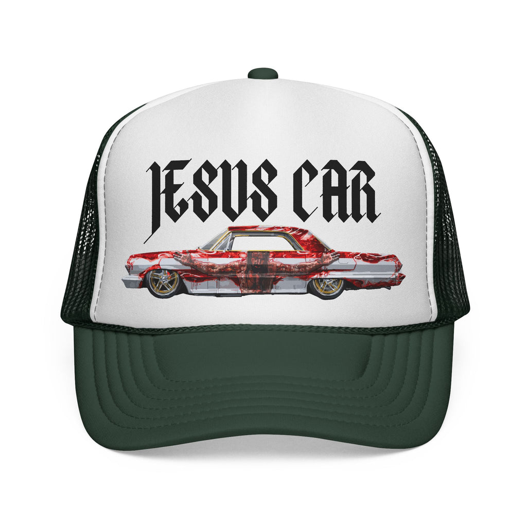 Jesus Car Trucker Cap, Faith Hat, Religious Gift, Vintage Style Headwear, Christian Apparel, Unique Trucking Merchandise