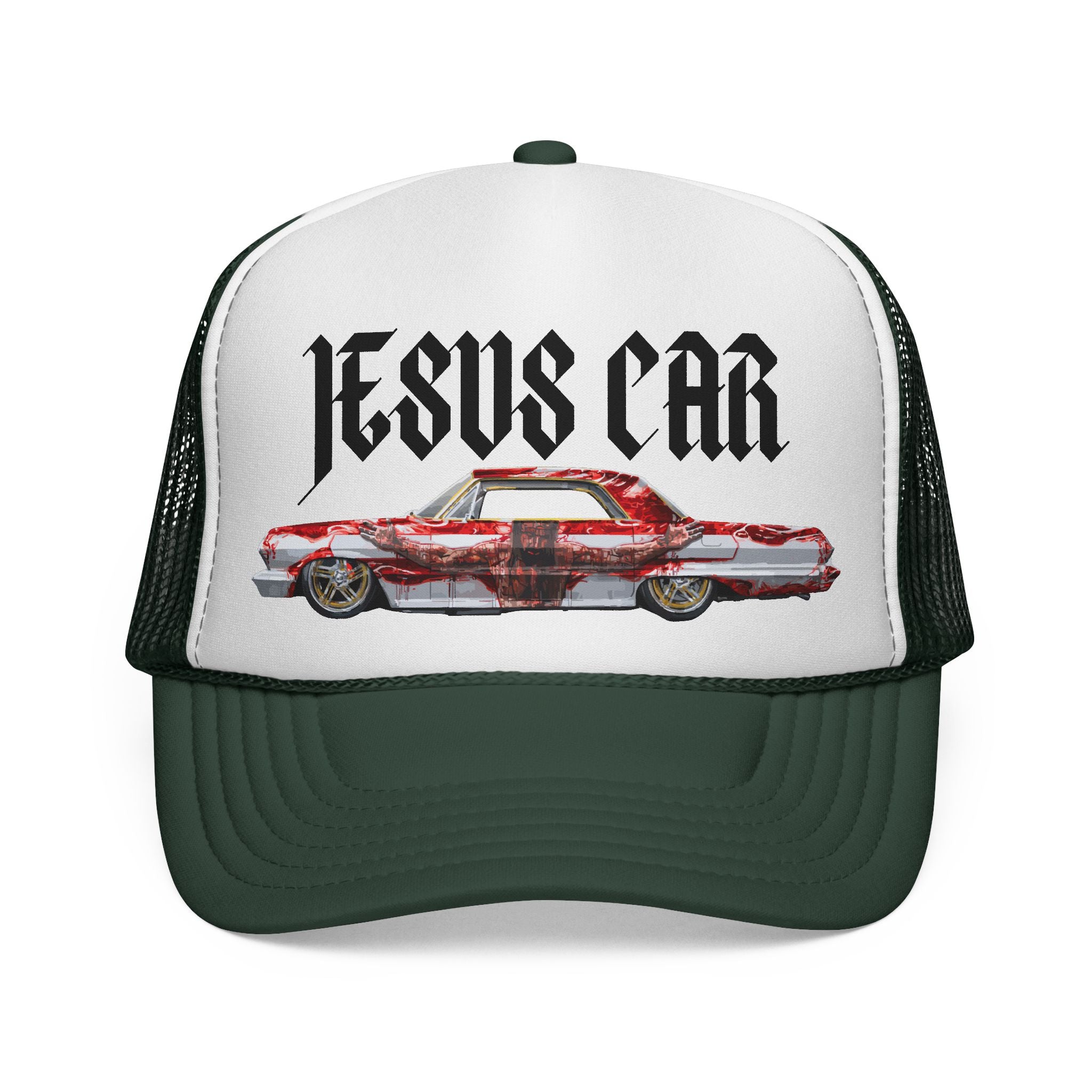 Jesus Car Trucker Cap, Faith Hat, Religious Gift, Vintage Style Headwear, Christian Apparel, Unique Trucking Merchandise