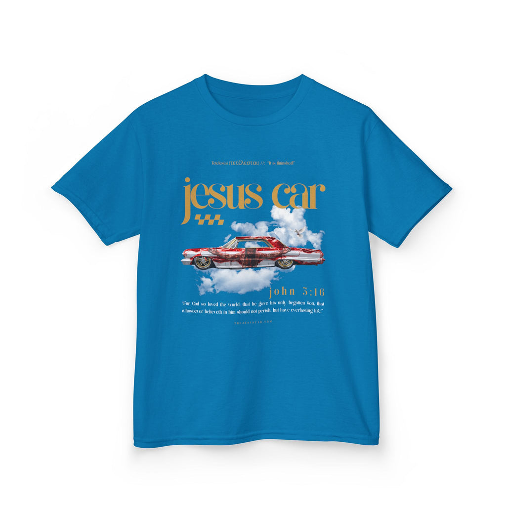 Dove Cloud - Kids Jesus Car Tee - Fun Religious T-Shirt for Children, John 3:16, Kids Christian Clothing, Christian Gift, Sunday School