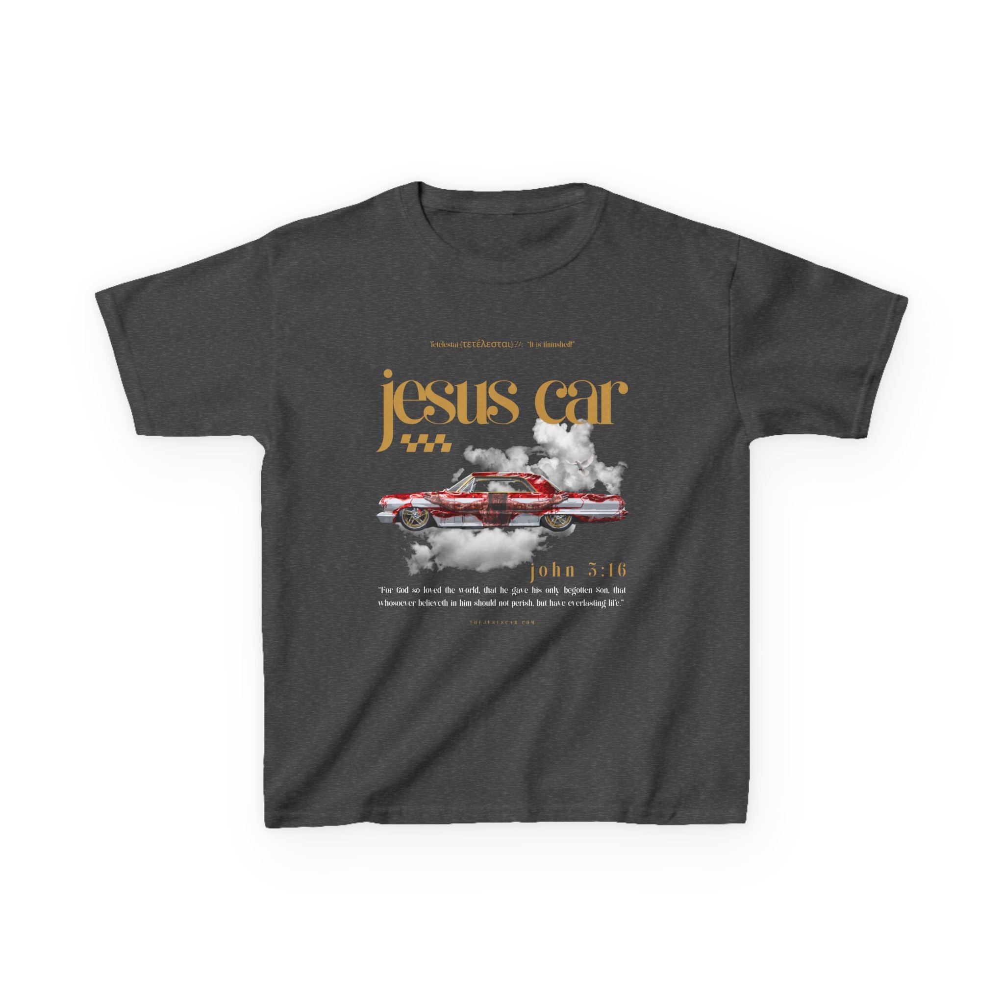 Dove Cloud - Kids Jesus Car Tee - Fun Religious T-Shirt for Children, John 3:16, Kids Christian Clothing, Christian Gift, Sunday School