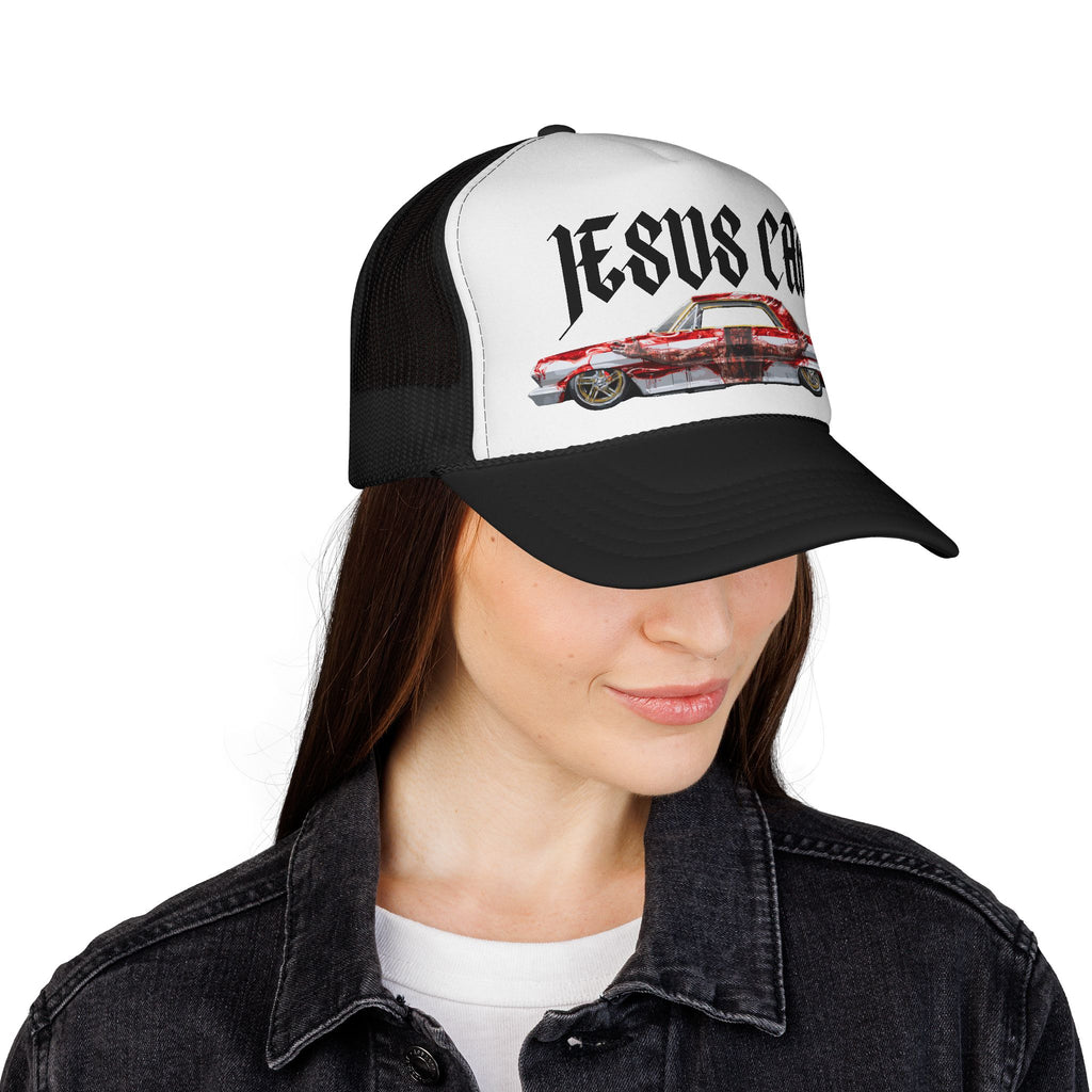 Jesus Car Trucker Cap, Faith Hat, Religious Gift, Vintage Style Headwear, Christian Apparel, Unique Trucking Merchandise