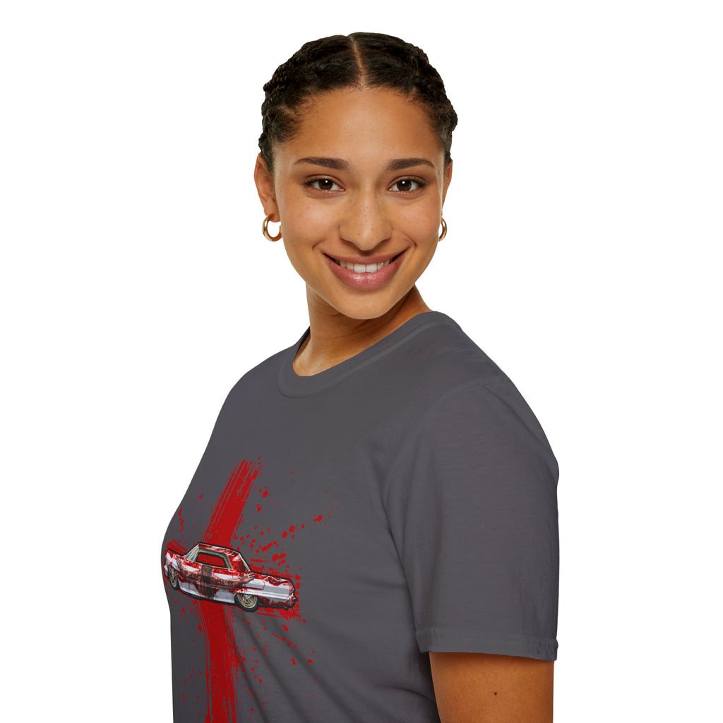 Red Cross Adult T-Shirt | Jesus Car, John 3:16, Christian Clothing, Gift for Car Lovers, Faith-Based Apparel, Jesus