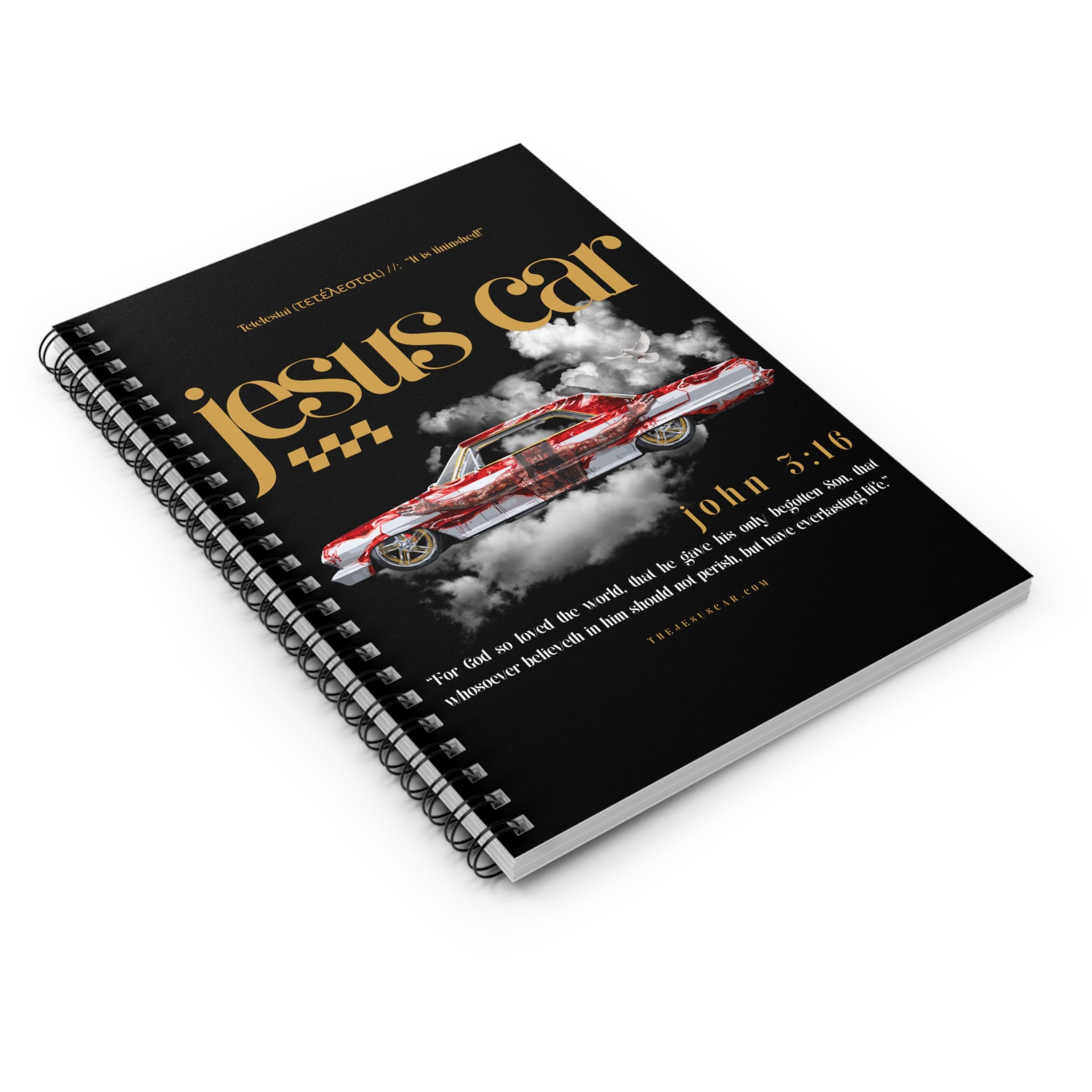 Dove Cloud Spiral Notebook – Jesus Car Design, Christian Gift, Motivational Journal, School Supplies, Sermon Note-taking