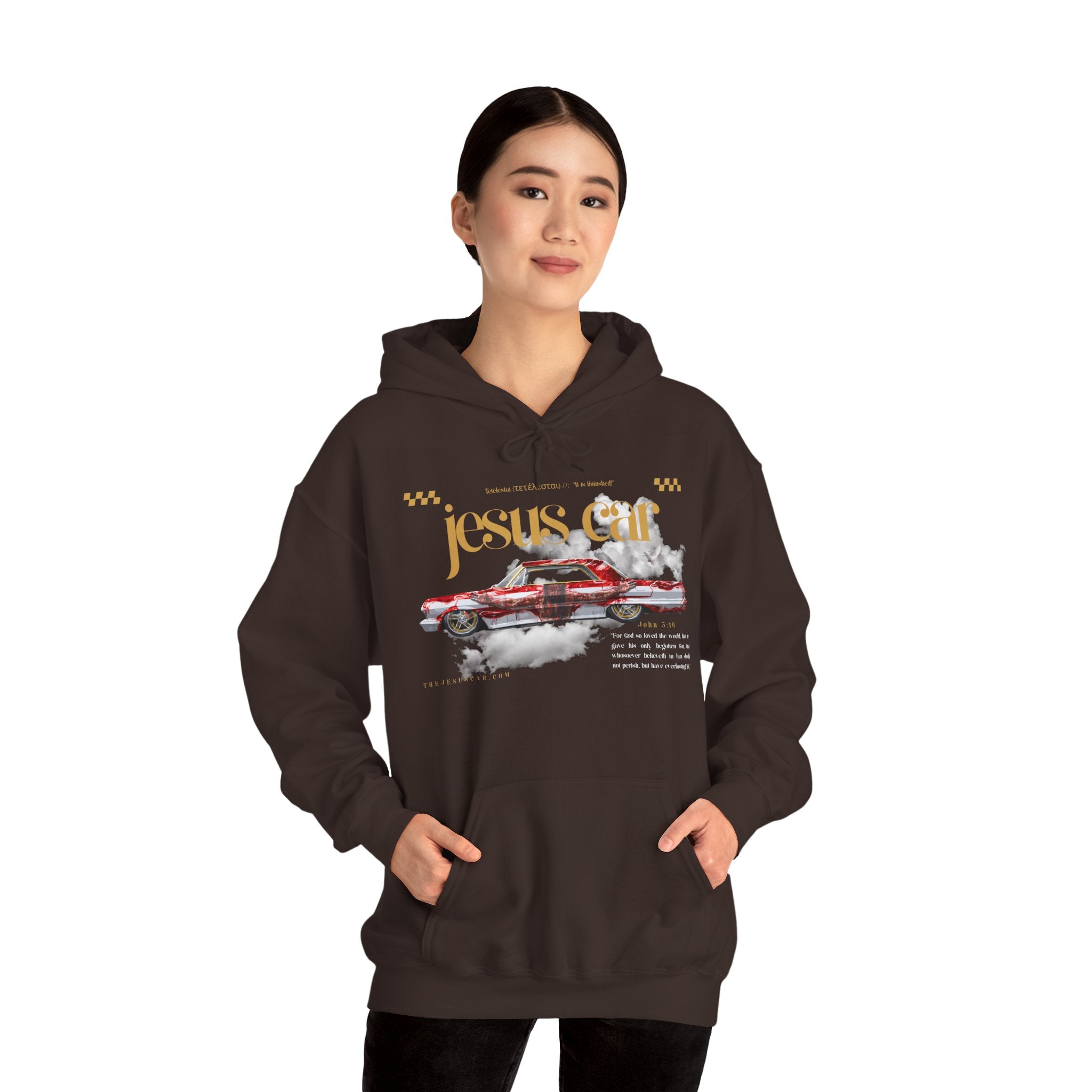 Dove Cloud Hoodie with Jesus Car, John 3:16, Religious Sweatshirt, Christian Clothing, Christian Gift, Cozy Unisex Hoodie