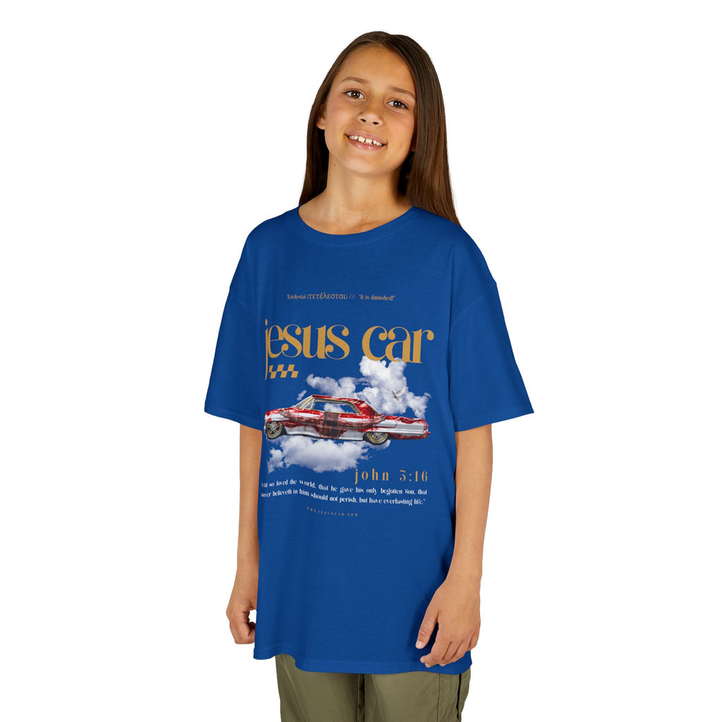 Dove Cloud - Kids Jesus Car Tee - Fun Religious T-Shirt for Children, John 3:16, Kids Christian Clothing, Christian Gift, Sunday School