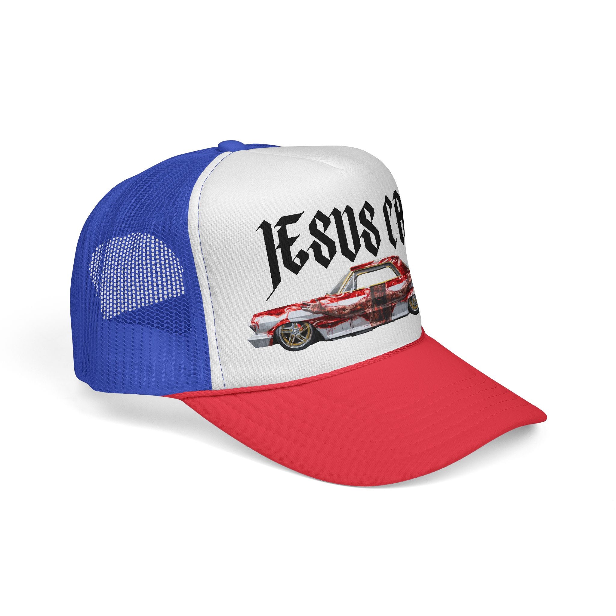 Jesus Car Trucker Cap, Faith Hat, Religious Gift, Vintage Style Headwear, Christian Apparel, Unique Trucking Merchandise